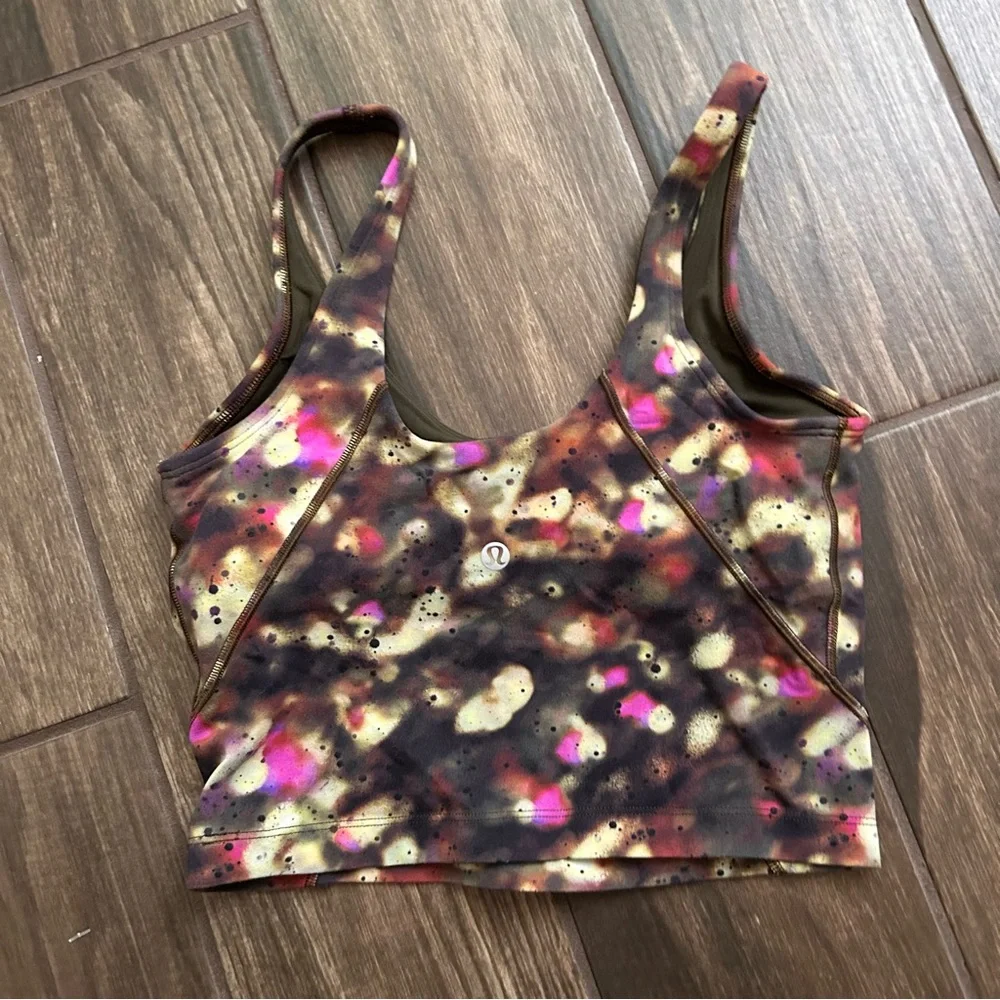 Lululemon Align Tank Top in Soft Focus Splatter Green Multi Sz 4 - Picture 4 of 5